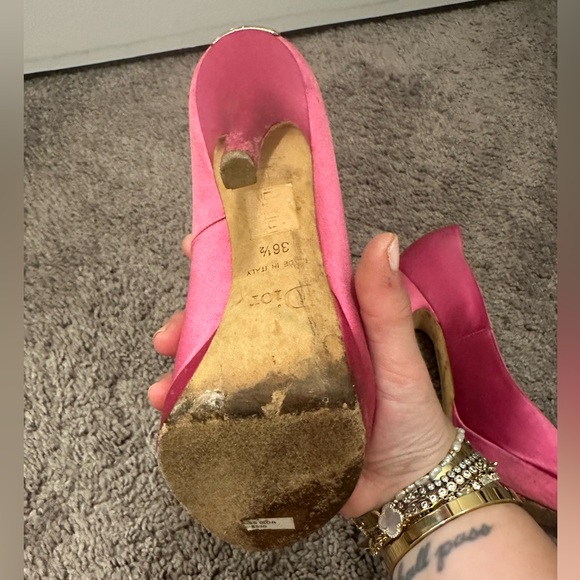 DIOR PINK SATIN HEELS - Picture 7 of 8